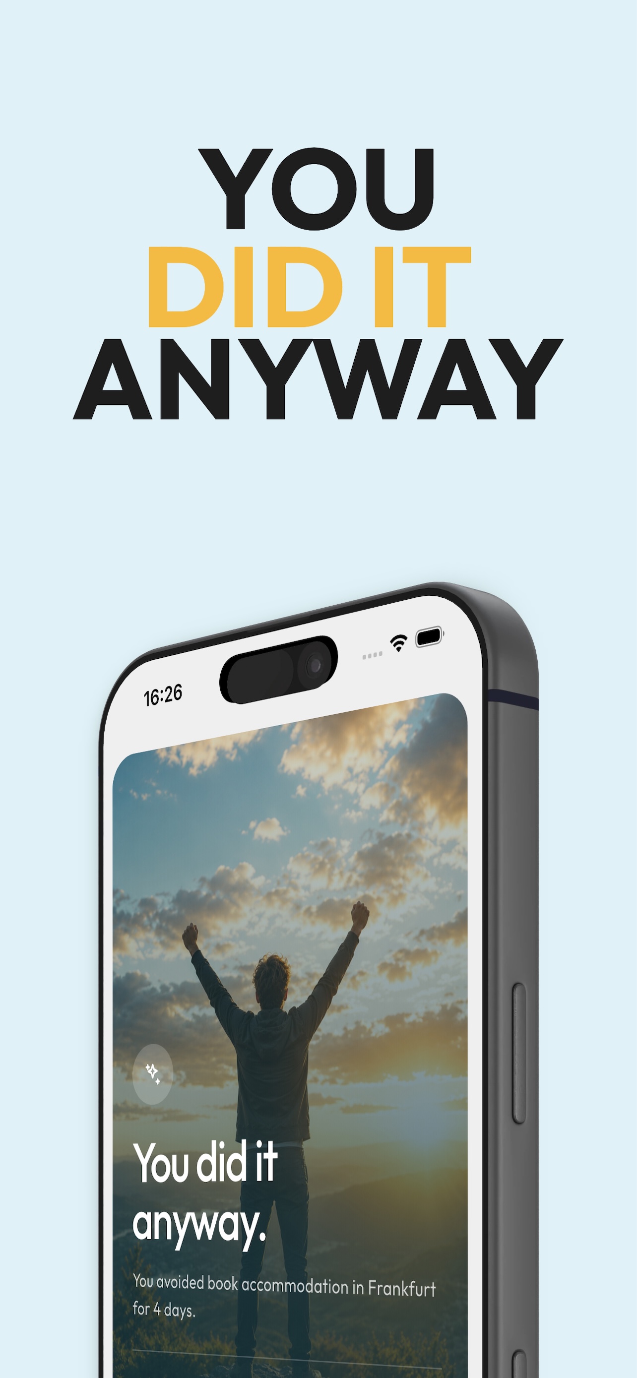 Proof screen — you did it anyway